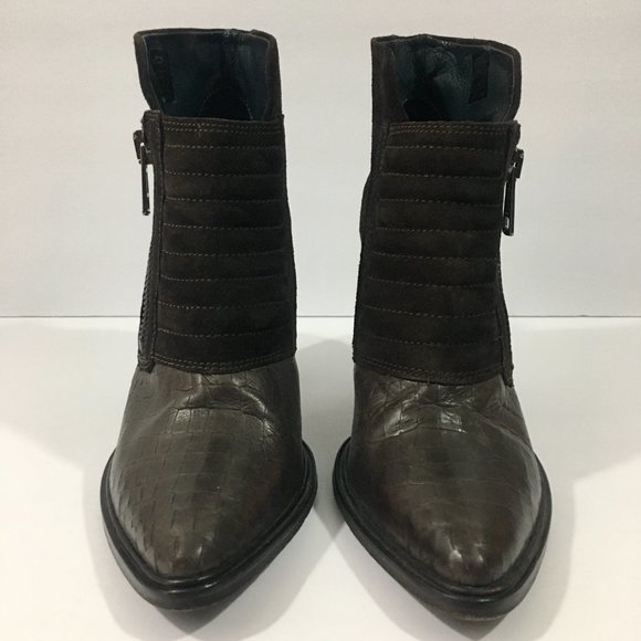 All Saints Crocodile Embossed Ankle Boots – Like New - Picture 2 of 12
